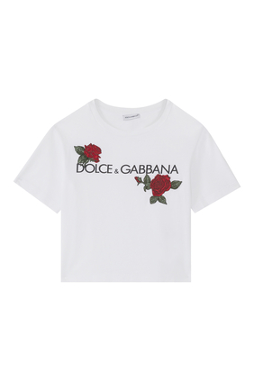 Kids Logo Rose Print T-Shirt
